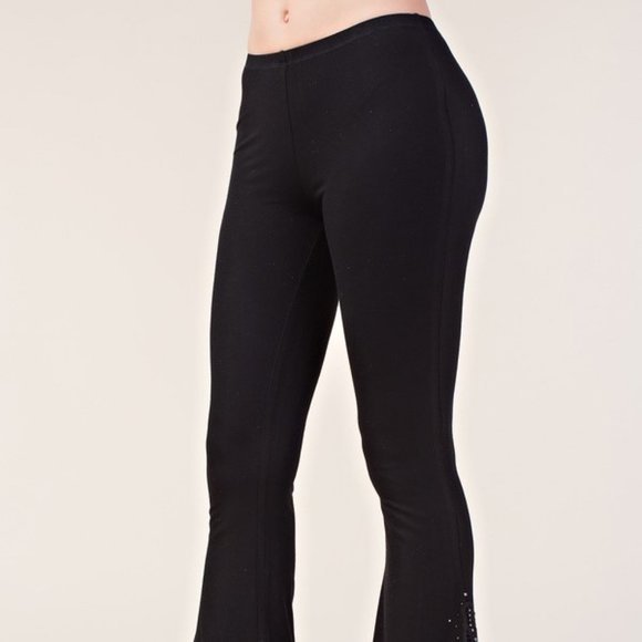 NEW VOCAL BELL BOTTOM bling crochet lace flared pants SM-4X BLK BOHO chic party - Picture 3 of 5